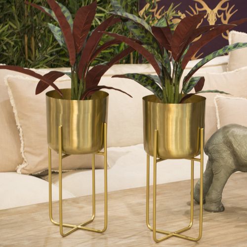 Matera dorada en stand 20.5x45cm