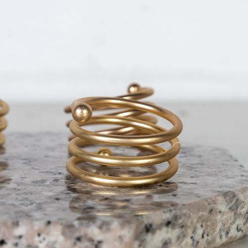 Set aro servilleta espiral dorado setx4