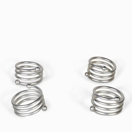 Set aro servilleta espiral platead setx4