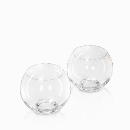 Vaso balon en cristal set x 2