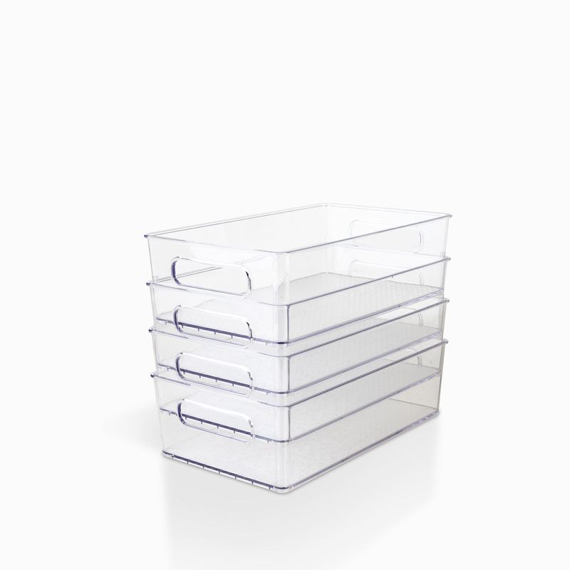 Ounissouiy Caja organizadora gruesa y duradera para almacenamiento de cocina,  organizador de cocina, organizador de armario, cajas organizadoras,  Almacenamiento y organización del hogar gris blanco