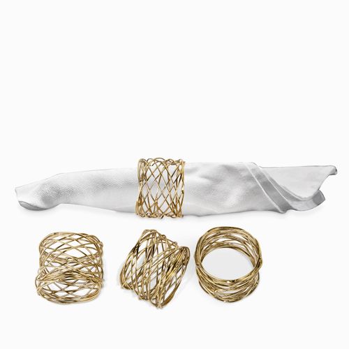 Set aro servilletas enredo dorado setx4