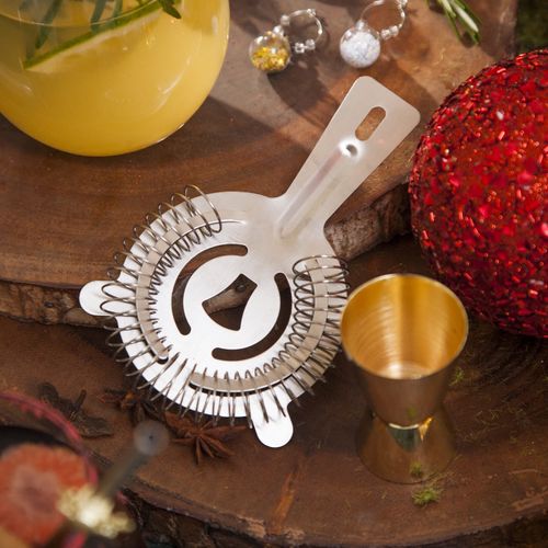 Colador para cocteles plateado
