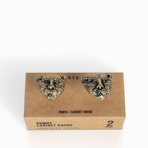 Pomo metal leopardo setx2