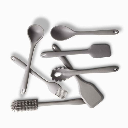 Cucharon sopa en silicona gris