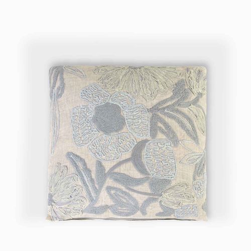 Cojin beige ramas grises 45x45cm