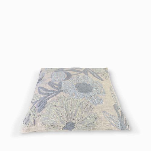 Cojin beige ramas grises 45x45cm