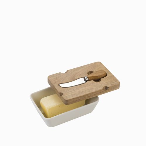 Recipiente en ceramica con cuchillo para untar