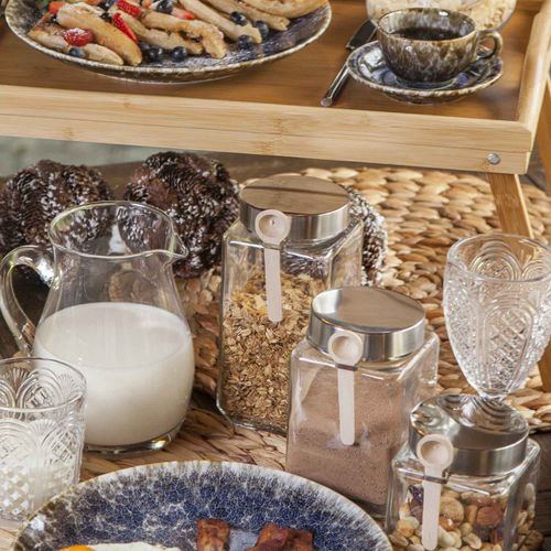 Recipiente cubo con cuchara madera 1l