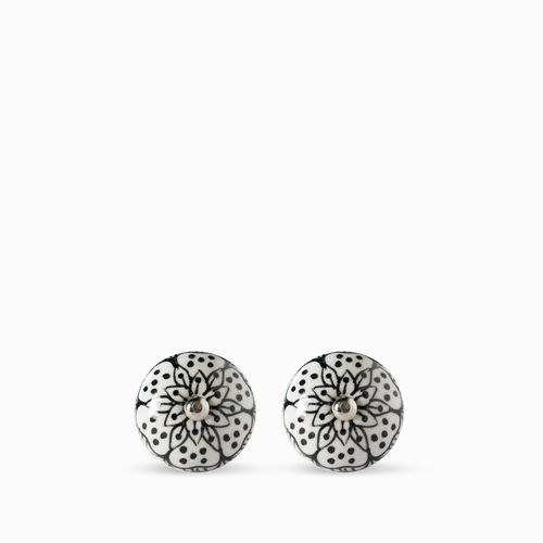 Pomo cerámica blanco set x 2