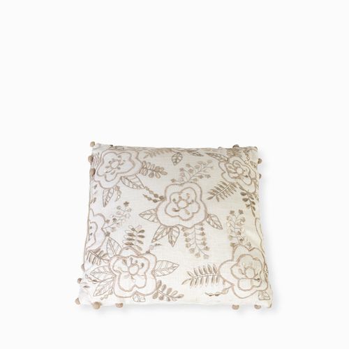 Cojin flor tejida gris 45x45cm
