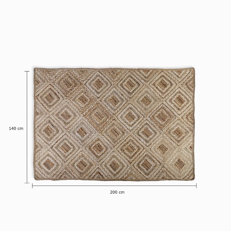 Tapete-Yute-rombos-natural-140x200cm