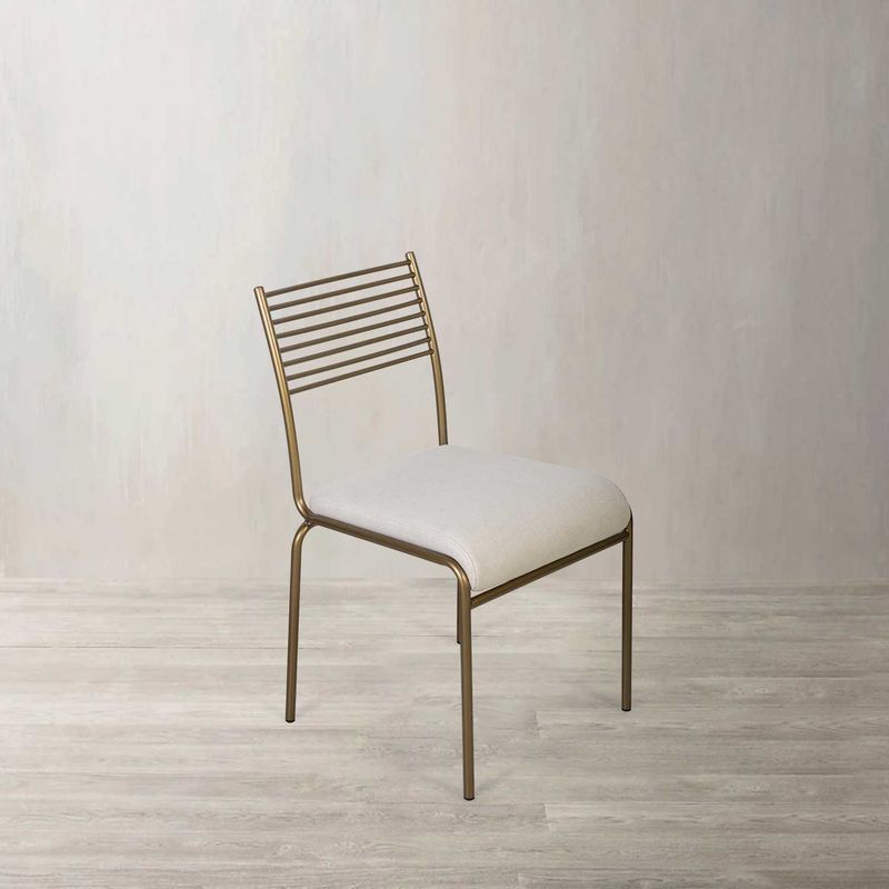 Silla-Lineas-Doradas-en-lino-beige