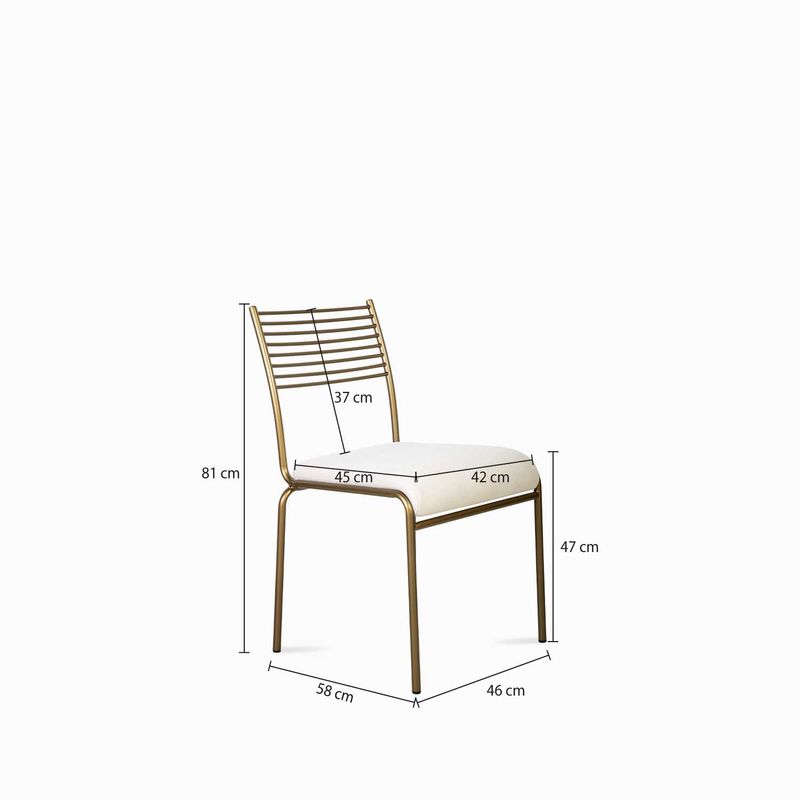 Silla-Lineas-Doradas-en-lino-beige