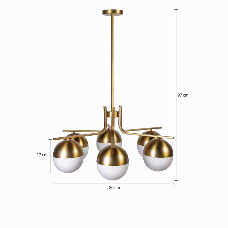Lampara-Estrella-6-globos-Brass