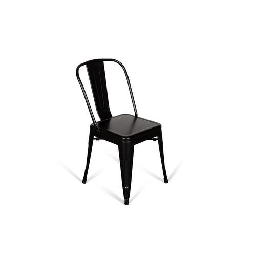 Silla de comedor Industrial simple negra