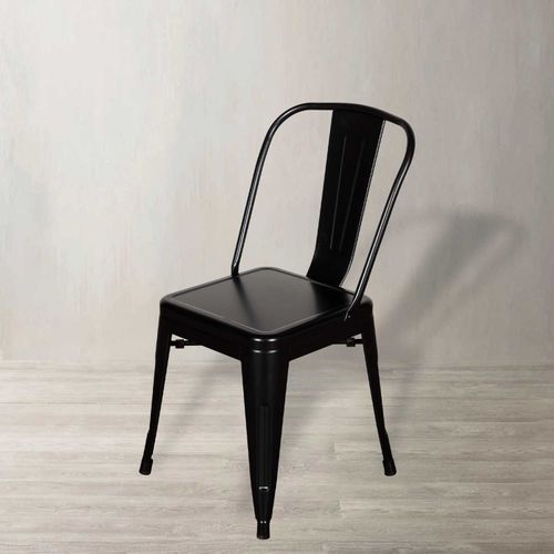 Silla de comedor Industrial simple negra