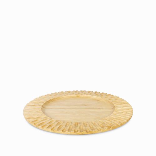 Plato base en bambu lineas 32cm