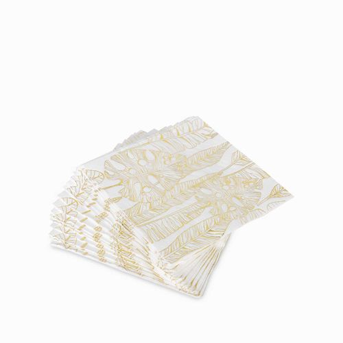 Servilletas silueta hoja dorada
