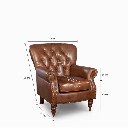 Silla Cuero Capitoneada Miel