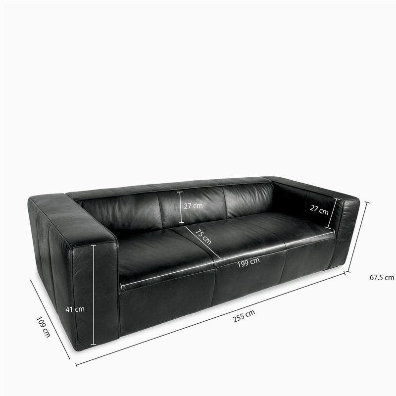 Sofa-Cuero-3-puestos-Comfort-Negro