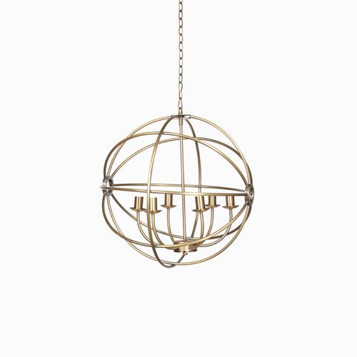 Lámpara Candelabro en Esfera Brass