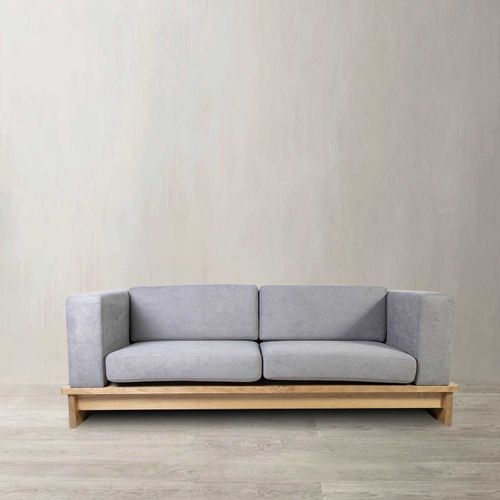 Sofá base madera gris