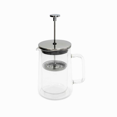 Cafetera prensadora doble pared plateada 600ml