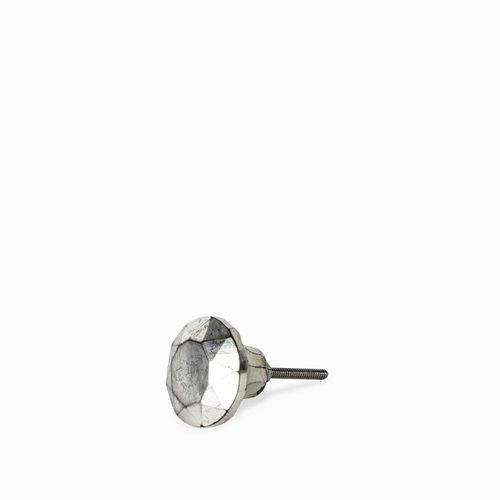 Pomo vidrio diamante plata