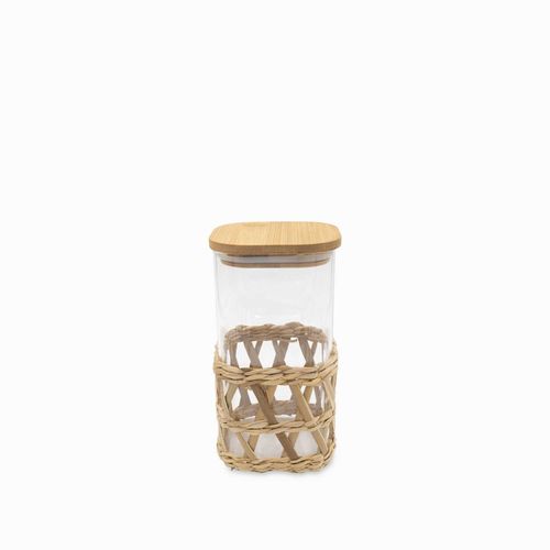 Recipiente cuadrado con tejido natural 20cm