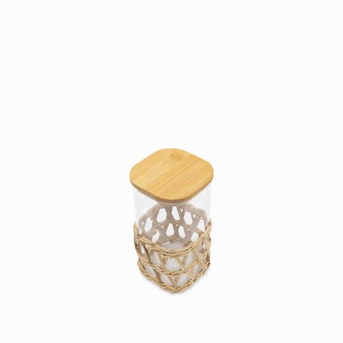 Recipiente cuadrado con tejido natural 20cm