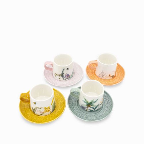 Pocillo y plato lily setx4