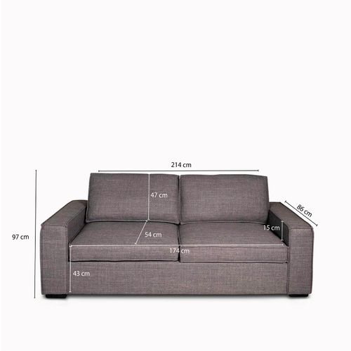 Sofacama Agora gris 89x217x85