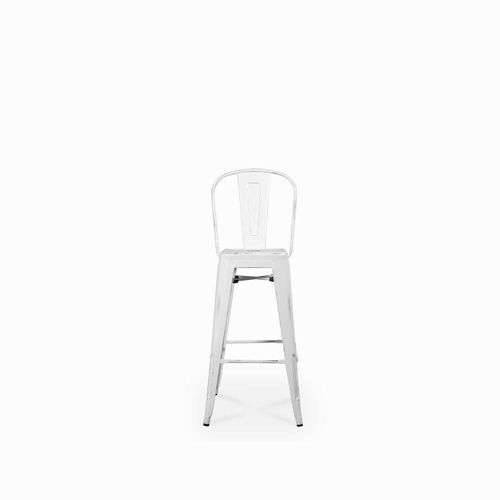 Silla bar industrial blanca