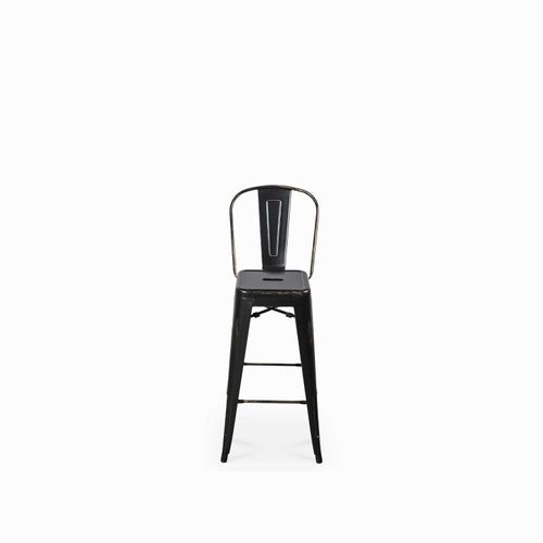 Silla bar industrial negra