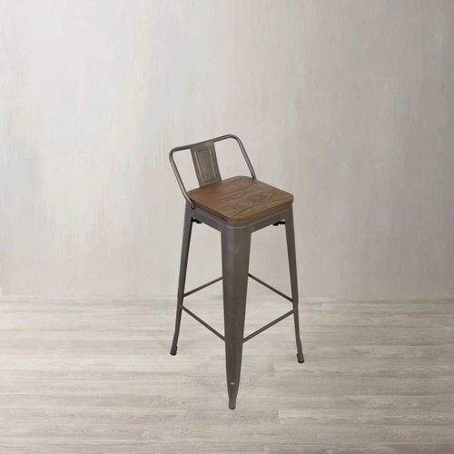 Silla bar industrial madera gun