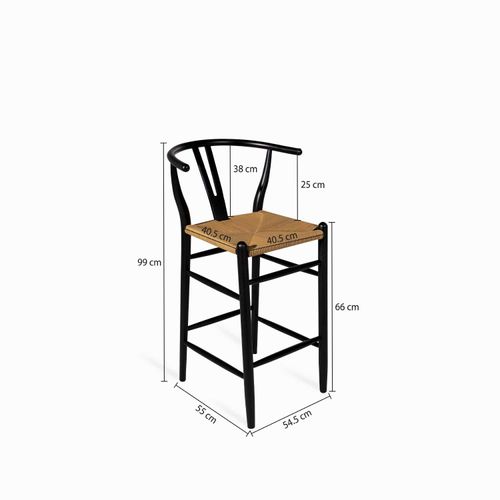 Silla Negra Bar en V