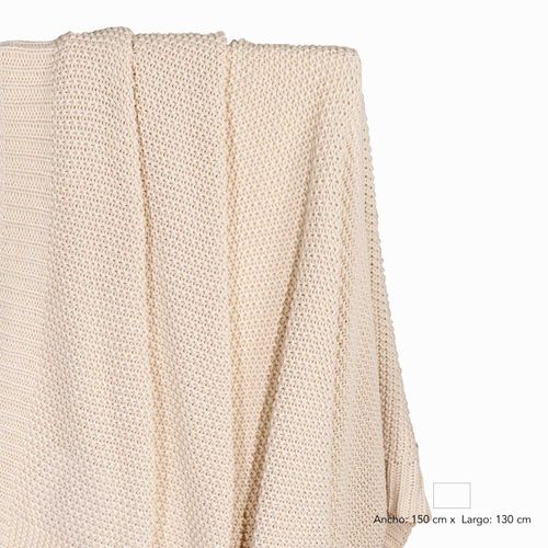 Manta tejida beige