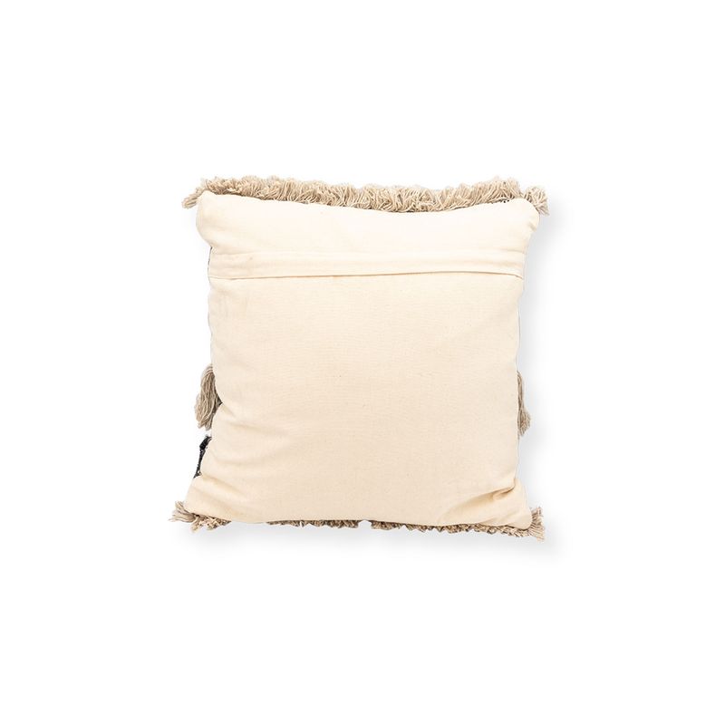 Cojin-negro-con-flecos-beige-45x45cm