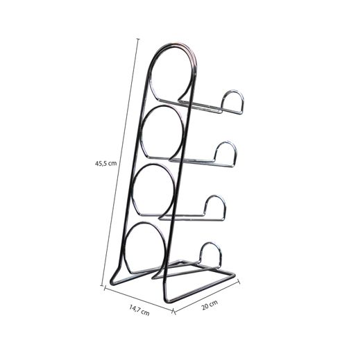 Soporte cromado para 4 botellas de vino