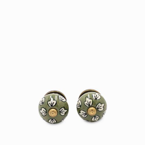 Pomo flor oliva set x 2