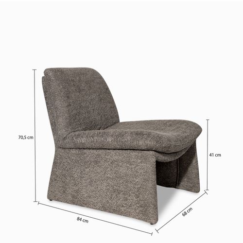 Poltrona Benson gris peludo