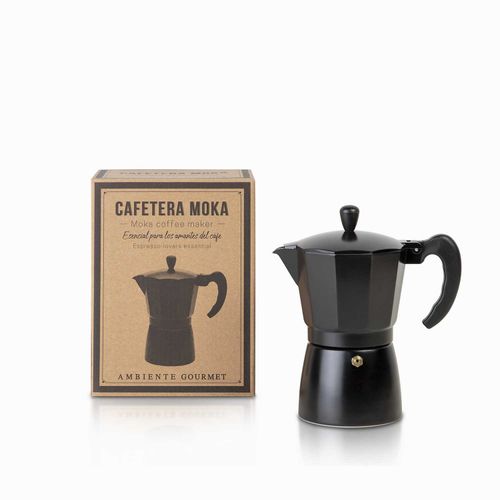 Cafetera Moka 6 tazas negra