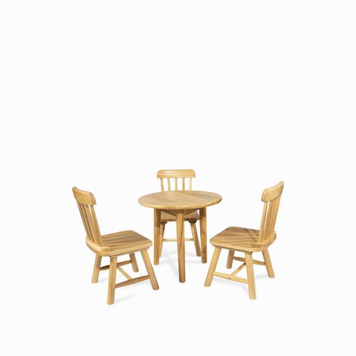Set mesa y silla para niños color madera