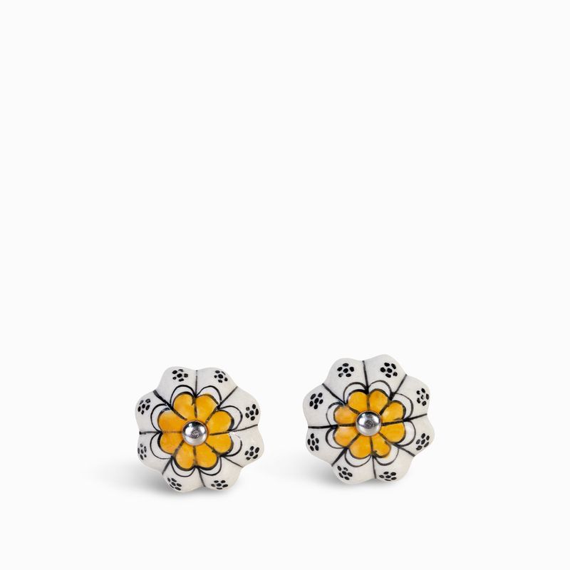 Pomo-Flor-Naranja-y-Negro-set-x-2