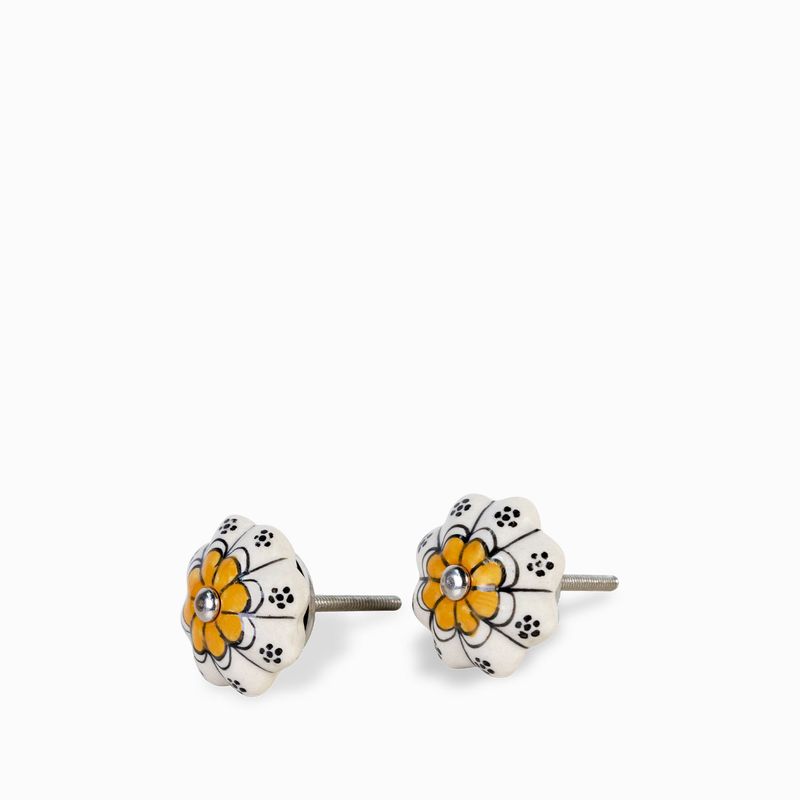 Pomo-Flor-Naranja-y-Negro-set-x-2