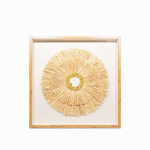 Cuadro circulo yute 80x80x5cm