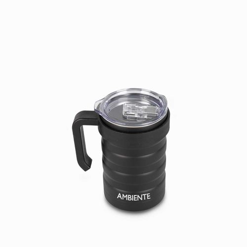 Mug doble pared en acero negro mate