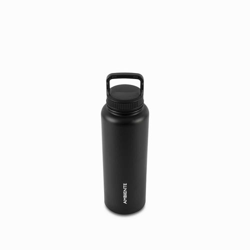 Termo doble pared negro mate 1 litro