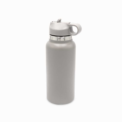 Termo doble pared con pitillo gris 1000ml